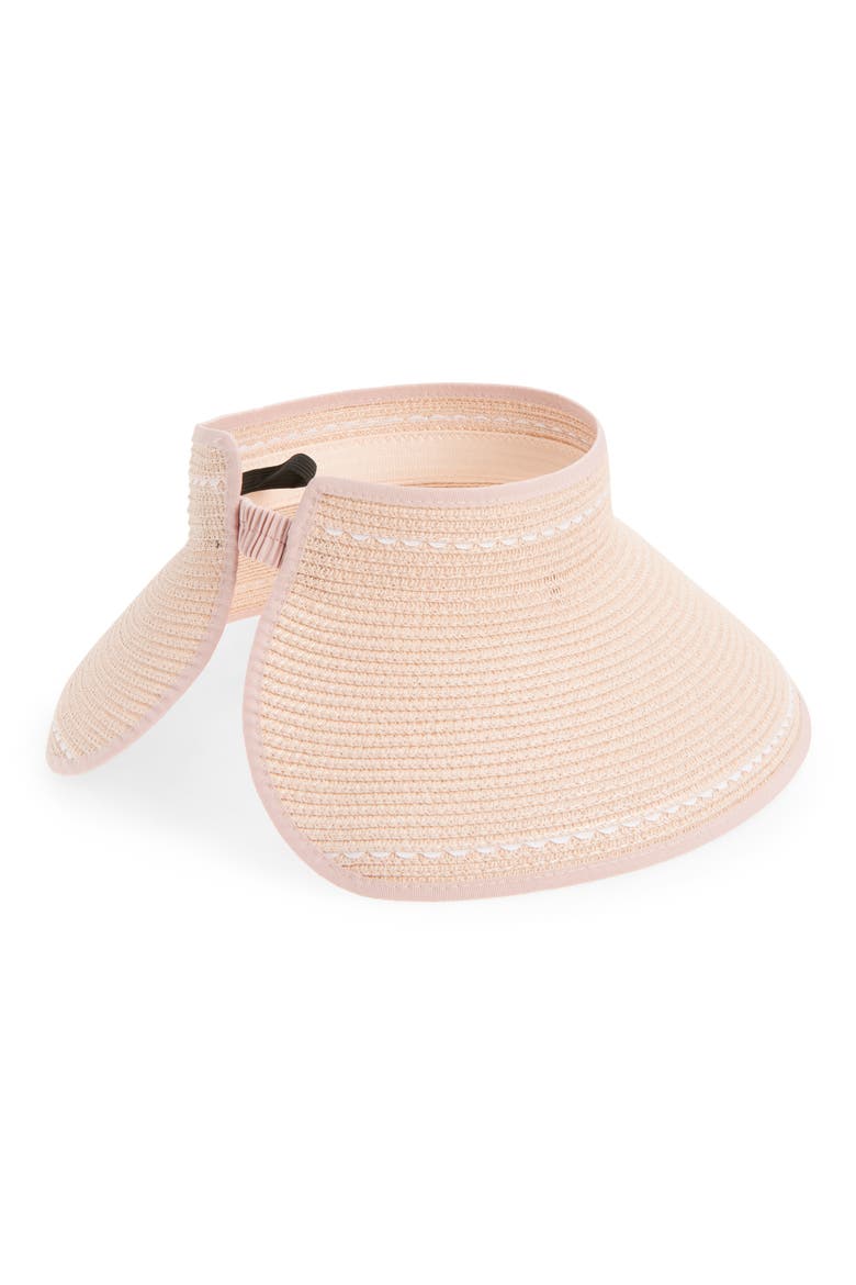 Contrast Stitch Visor, Alternate, color, PINK ADOBE