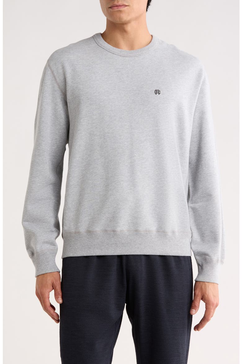 Midweight Terry Monogram Sweatshirt, Main, color, HEATHER GREY