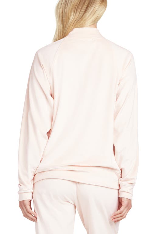 Matty M . Raglan Sleeve Half Zip Pullover In Pink