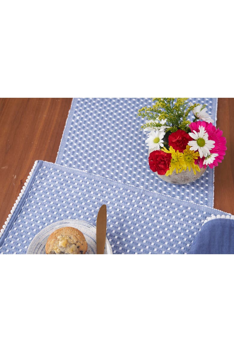 Bahar Sky Line 100% Cotton Set of 4 Placemats 14" x 20", Alternate, color, Blue
