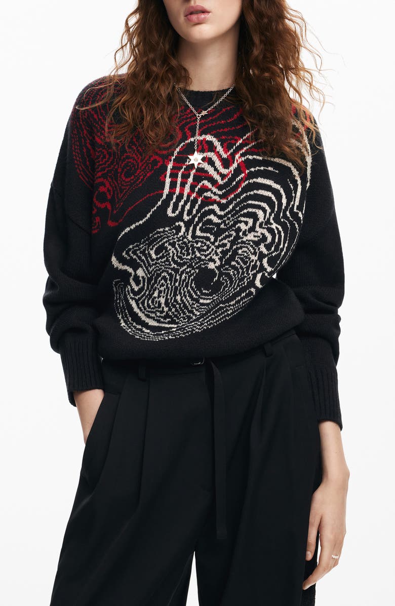 Desigual Toulouse Lacroix Crewneck Graphic Sweater, Main, color, 