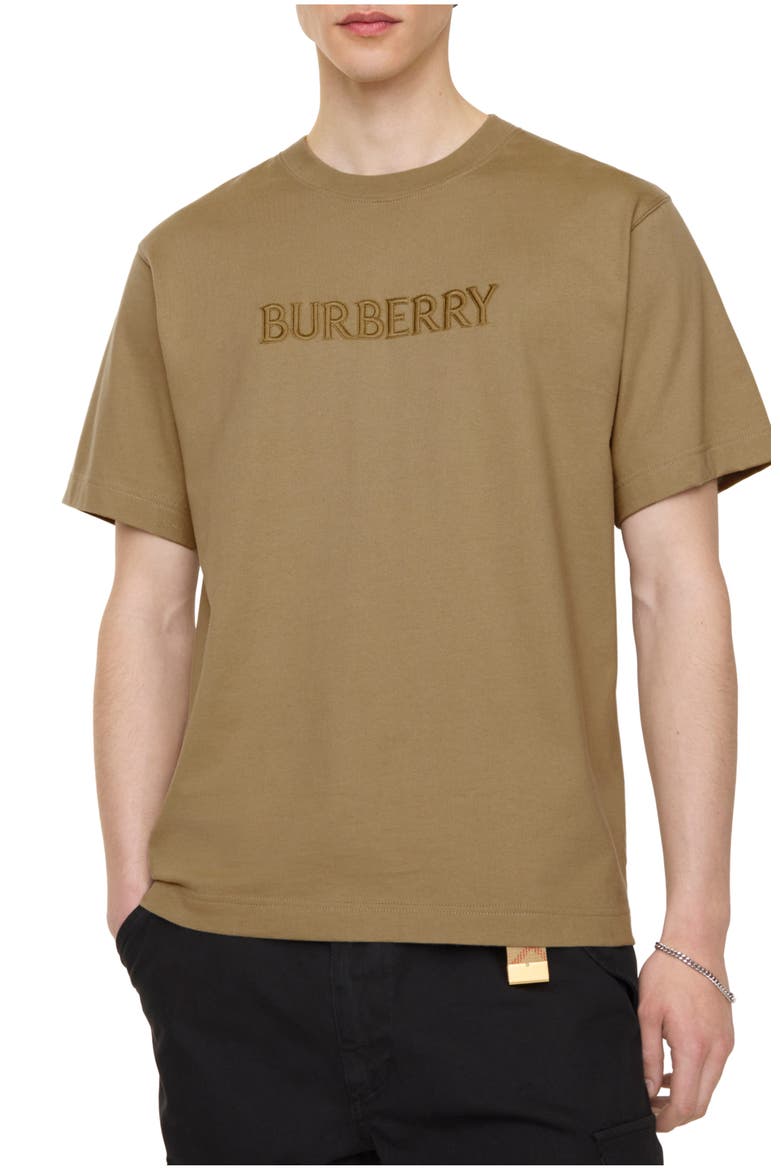 Logo Cotton T-shirt, Main, color, Sparrow beige