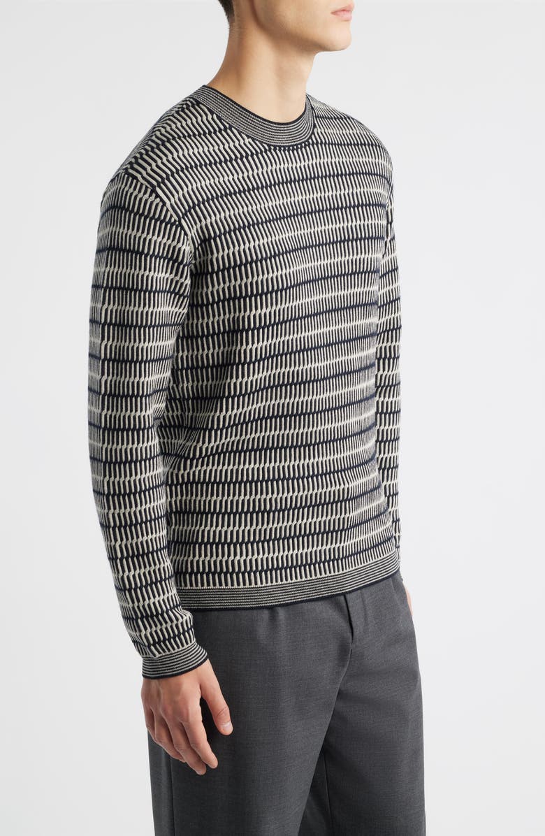 Emporio Armani Crewneck Virgin Wool Sweater, Alternate, color, Navy