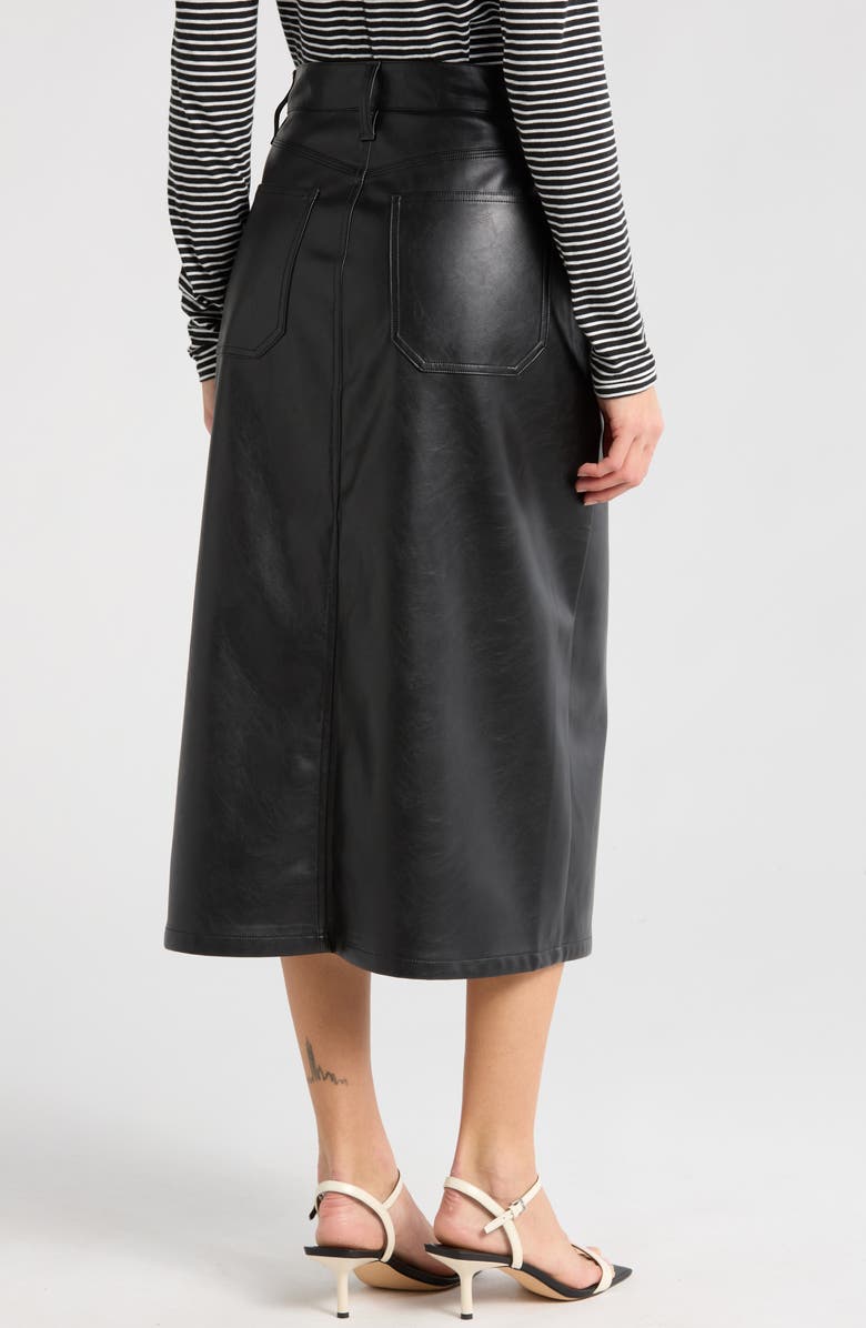 rag & bone Faux Leather Skirt, Alternate, color, Black