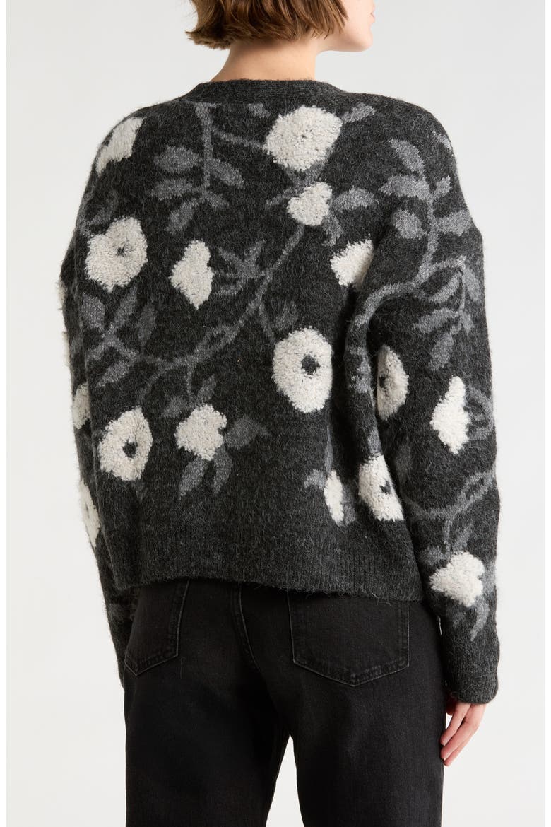 Floral Cardigan, Alternate, color, BLACK