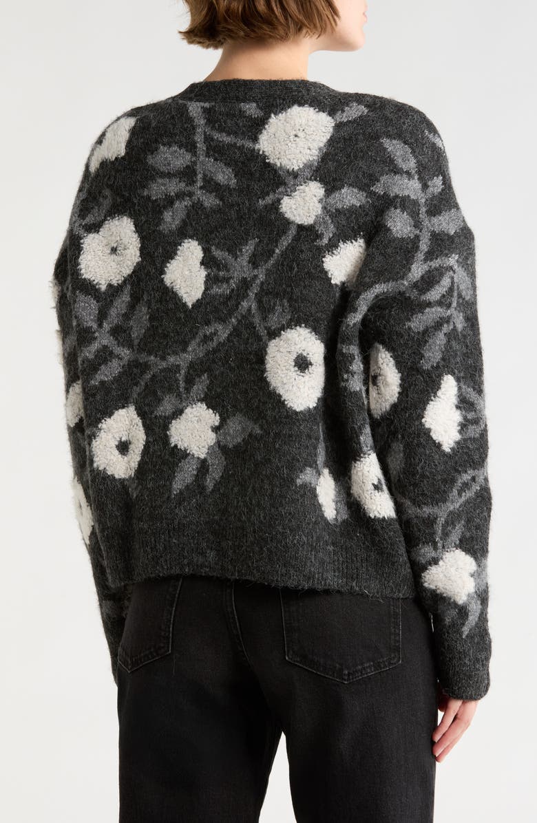 DR2 by Daniel Rainn Floral Cardigan, Alternate, color, Black