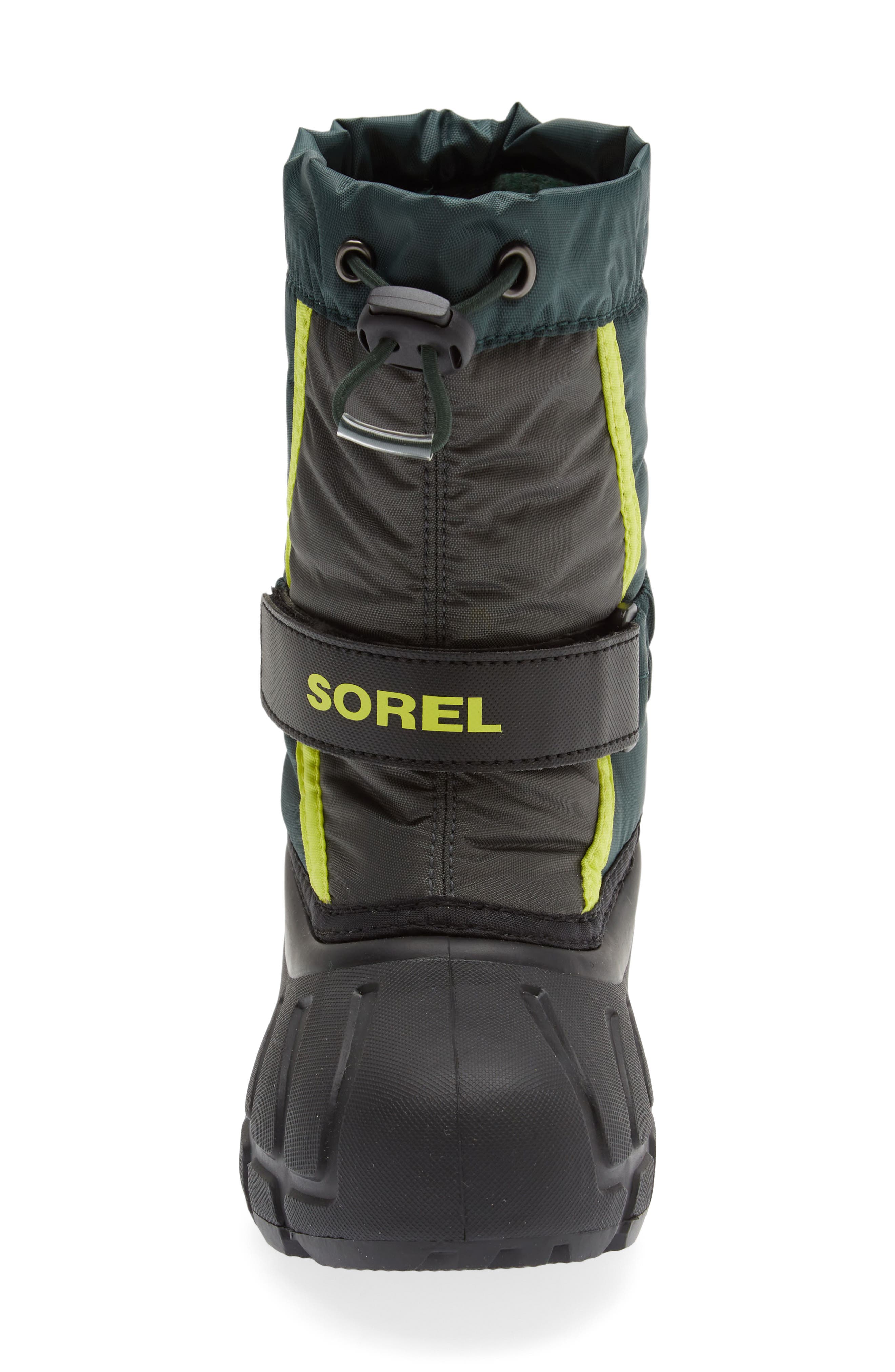 SOREL Kids' Flurry Weather Resistant Snow Boot, Alternate, color, Spruce/ Grill