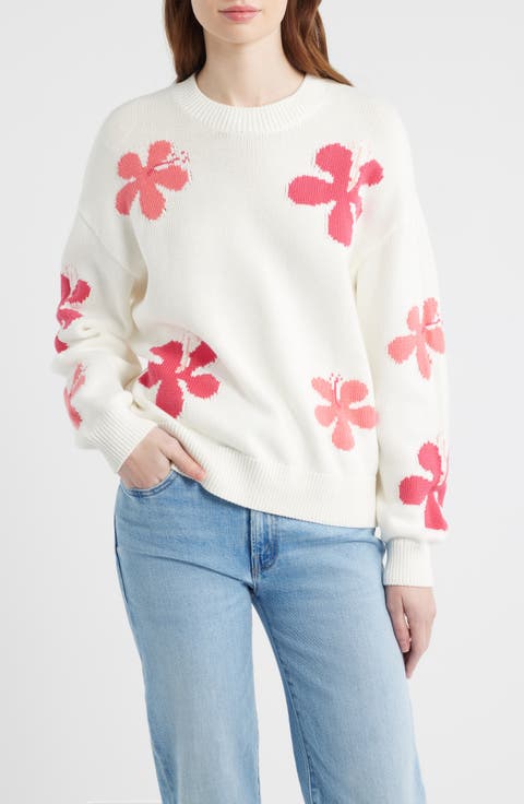 Zoey Floral Intarsia Cotton Sweater