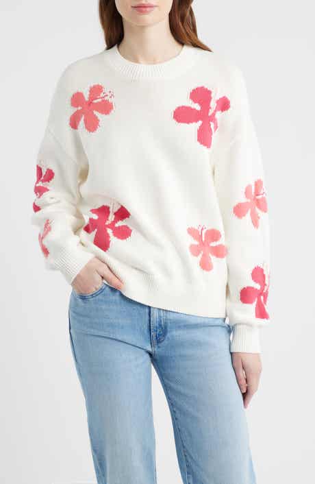 Zoey Floral Intarsia Cotton Sweater