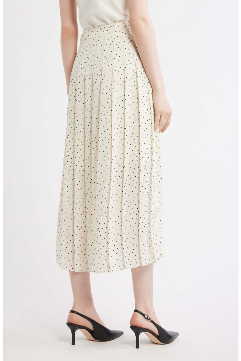 Pleated Dot Print Skirt, Alternate, color, IVORY MULTI - CHK