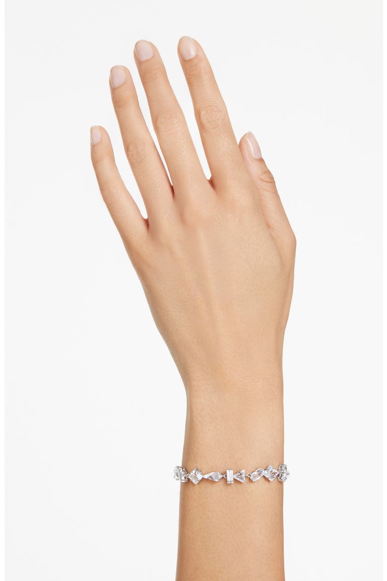 Mesmera Mixed Crystal Bracelet, Alternate, color, SILVER