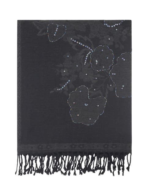 Rosetta Sequin Embroidered Floral Scarf