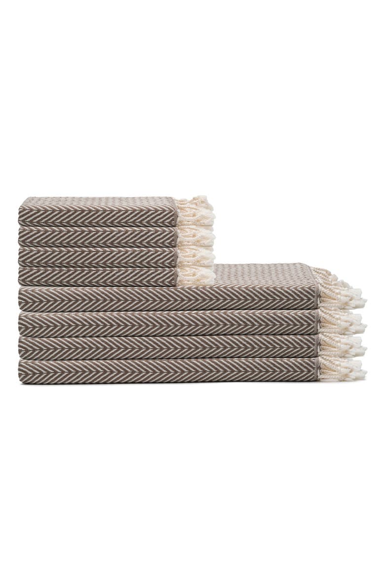 Herringbone Turkish Cotton Towel Bundle, Main, color, Taupe Brown