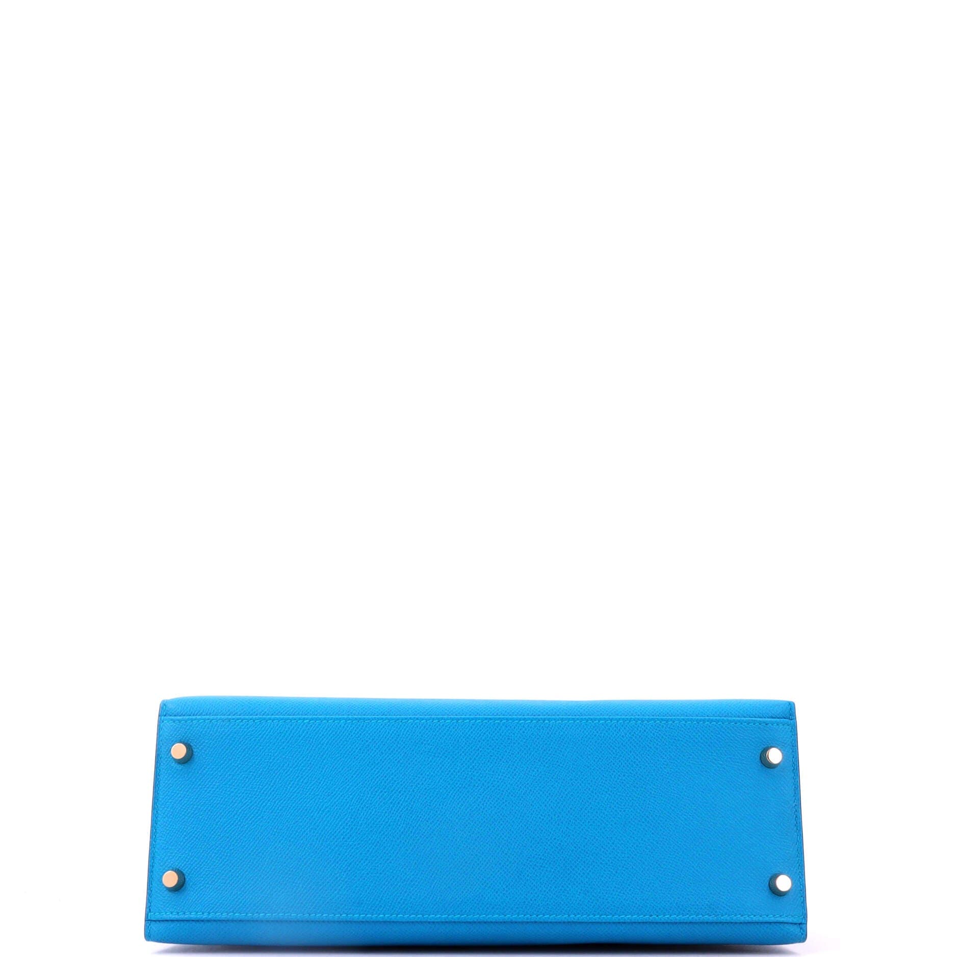 Kelly Handbag Blue Epsom with Gold Hardware 32, Alternate, color, Blue
