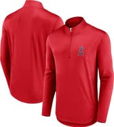 FANATICS Men's Fanatics Branded Red Los Angeles Angels Quarterback Quarter-Zip Top