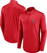 FANATICS Men's Fanatics Branded Red Los Angeles Angels Quarterback Quarter-Zip Top