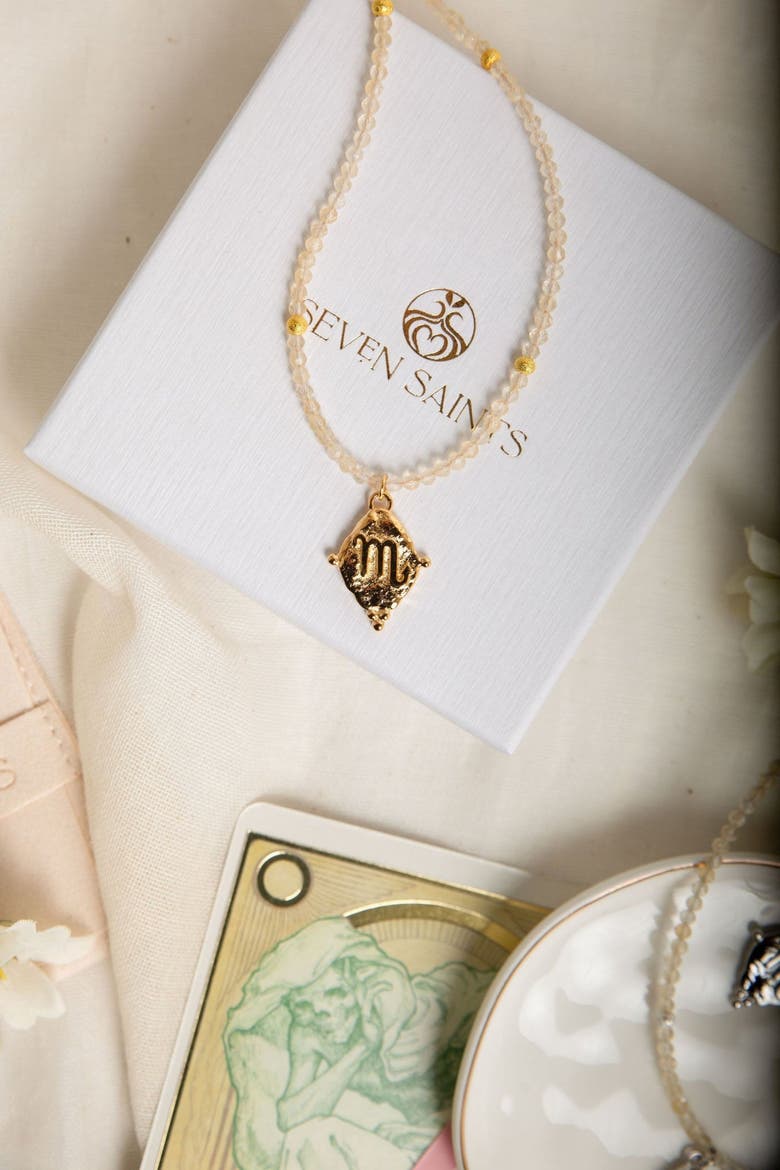 Scorpio Zodiac Choker Necklace, Alternate, color, Gold