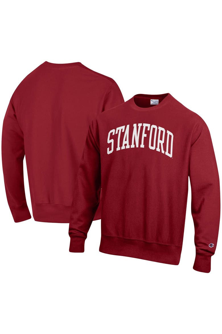 Men's Champion Cardinal Stanford Cardinal Arch Reverse Weave Pullover Sweatshirt, Alternate, color, Cardinal
