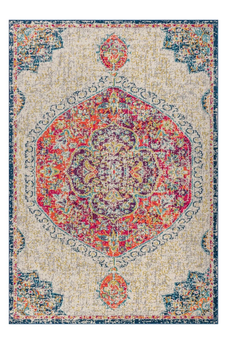 JONATHAN Y Bohemian FLAIR Boho Vintage Medallion Area Rug, Alternate, color, Cream/Orange