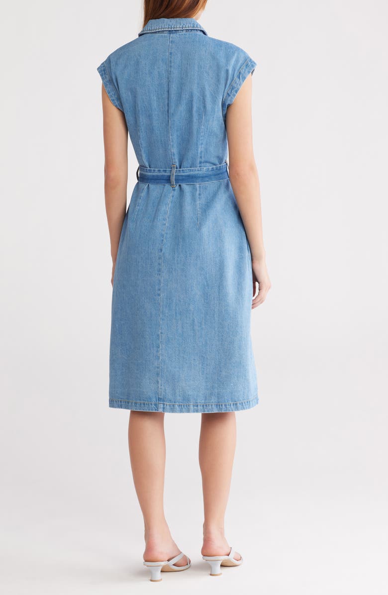 French Connection Carter Cap Sleeve Denim Shirtdress, Alternate, color,