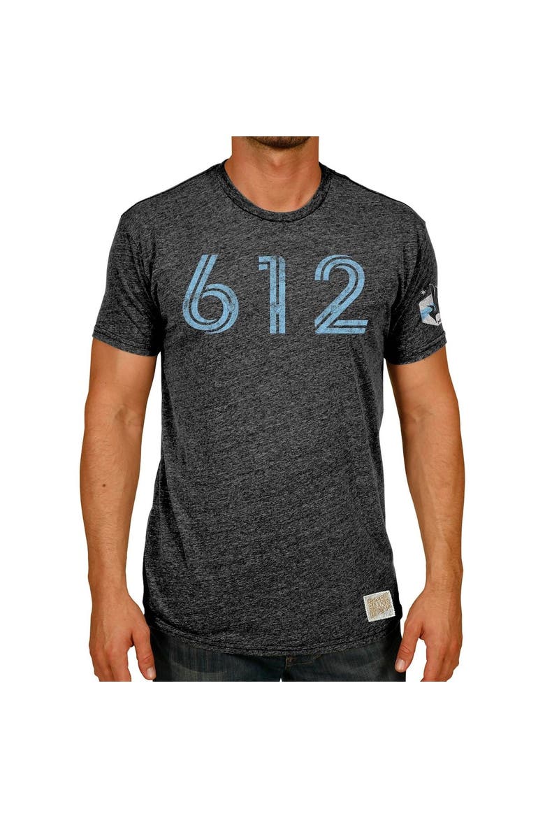 Men's Original Retro Brand Heathered Black Minnesota United FC Area Code Tri-Blend T-Shirt, Alternate, color, Heather Black
