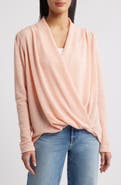 GIBSONLOOK Open Stitch Surplice Sweater