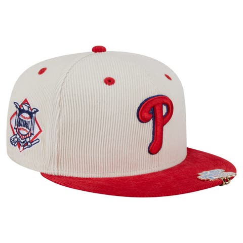 Men's New Era Cream/Red Philadelphia Phillies Two-Tone Corduroy 59FIFTY Fitted Hat