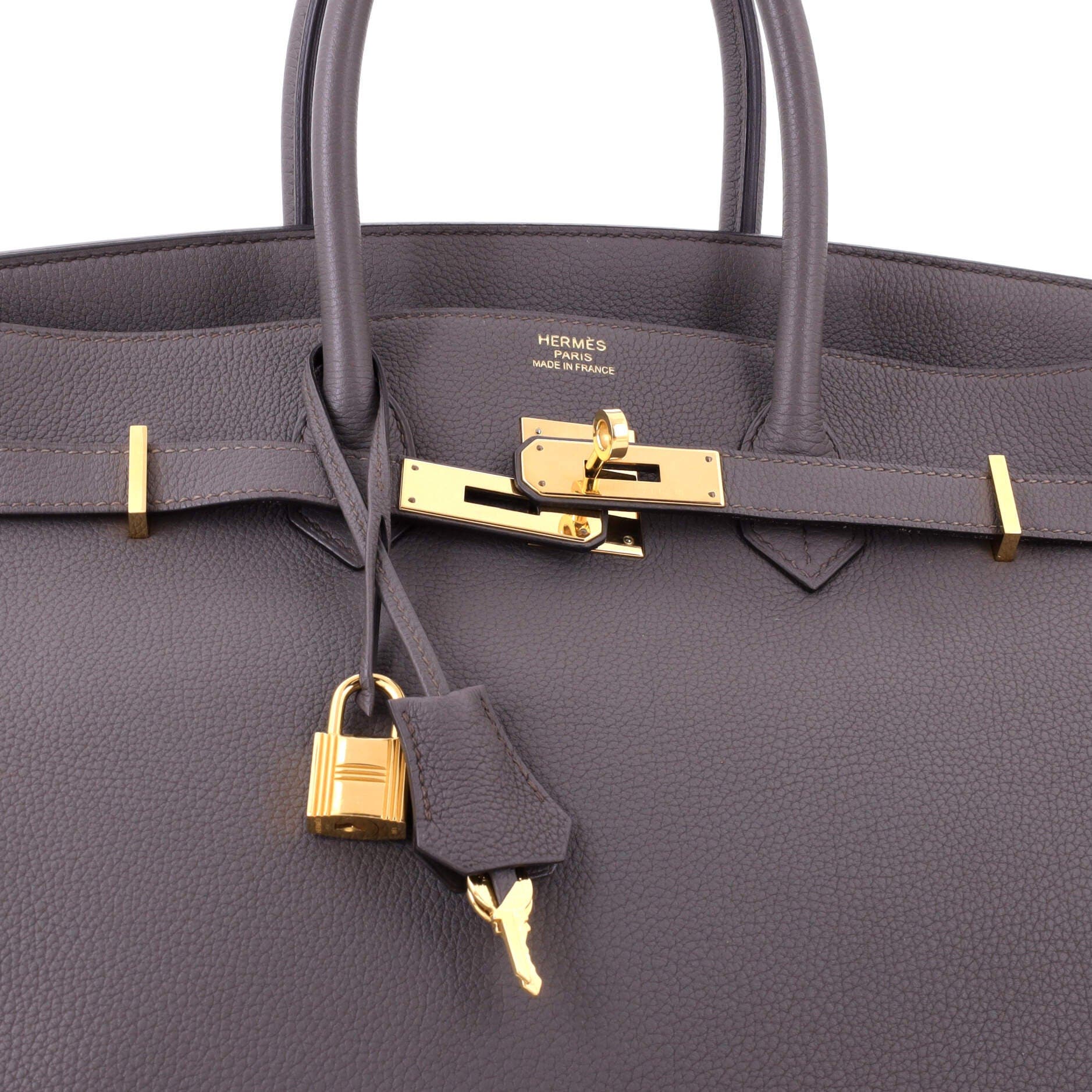 Pre-Owned Hermes Birkin Handbag Grey Togo with Gold Hardware 35, Alternate, color, Etain