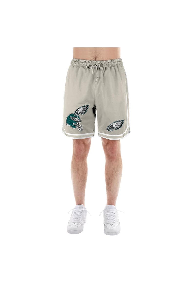 Men's New Era Light Beige Philadelphia Eagles Stone Multi Patch Shorts, Alternate, color, Light Beige