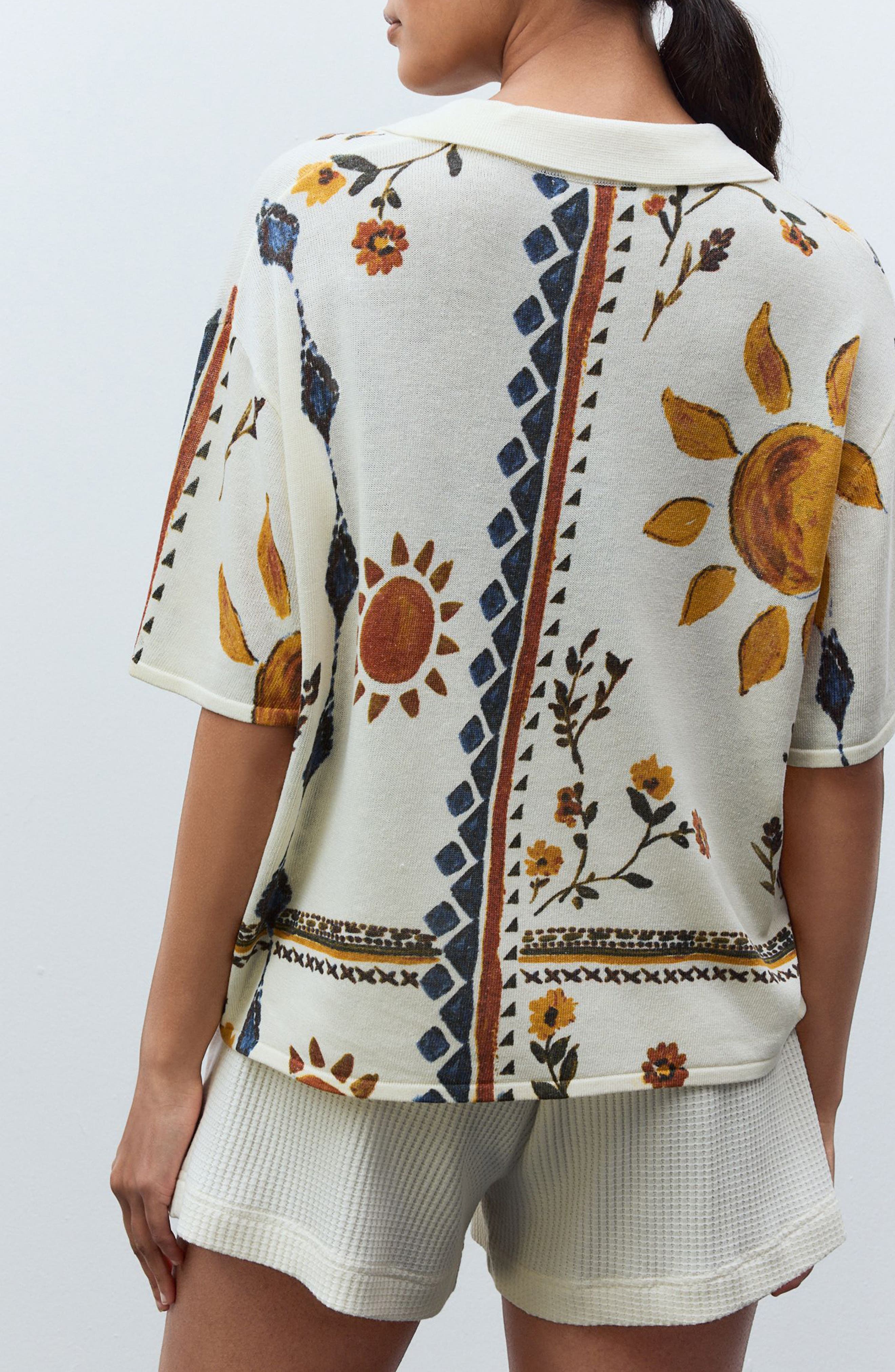 Retro Print Knit Shirt - image 2