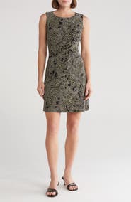 Tommy Hilfiger Florentine Scoop Neck Sleeveless Paisley Print Shift Dress