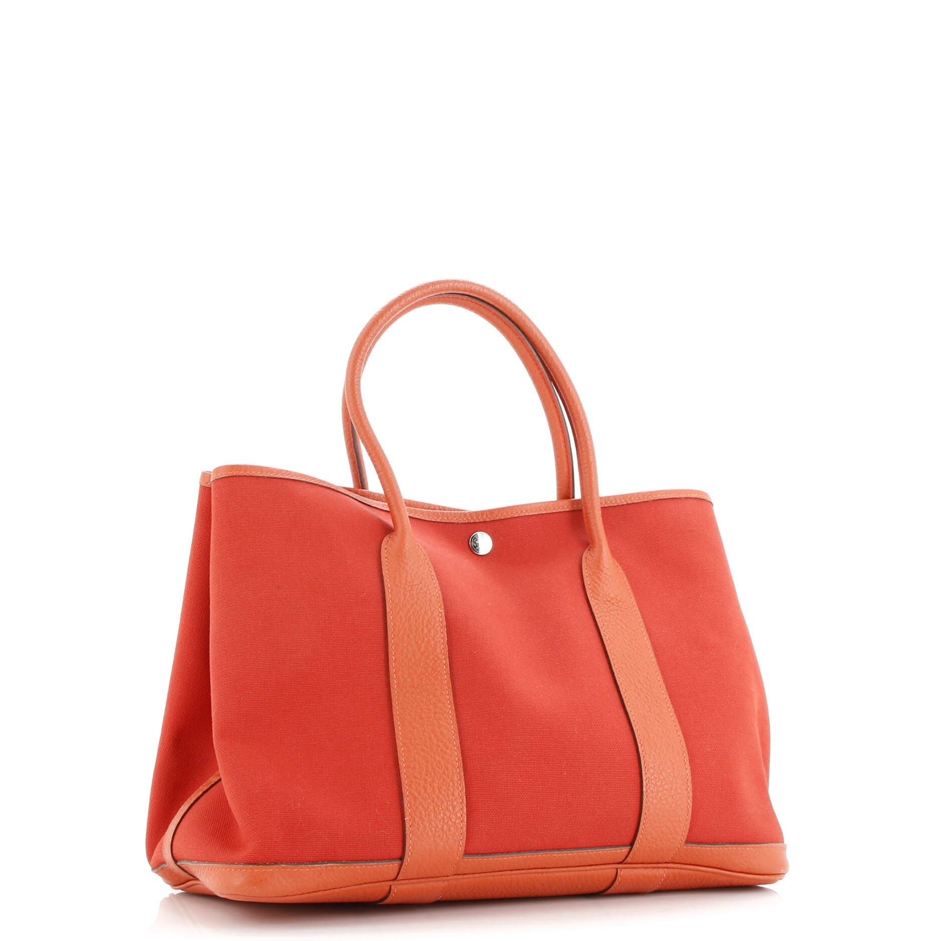 Pre-Owned Hermes Garden Party Tote Toile and Leather 36, Alternate, color, Rouge Duchesse