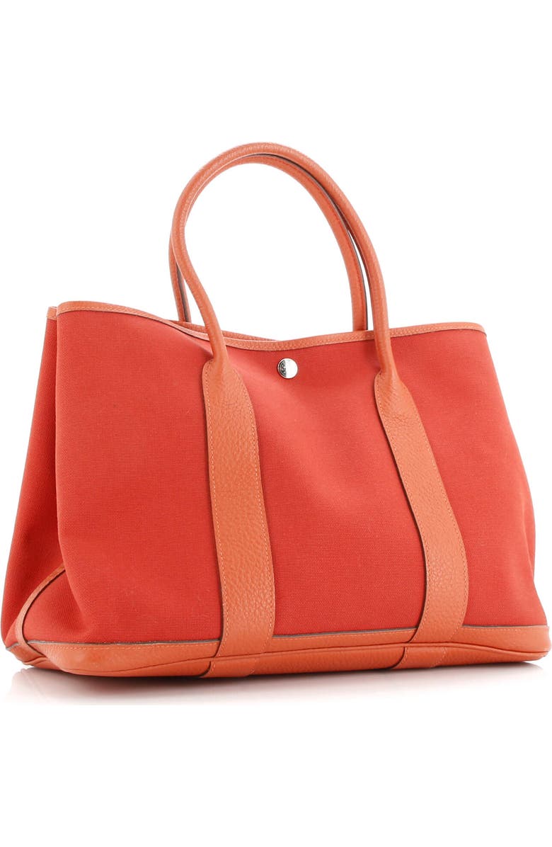Pre-Owned Hermes Garden Party Tote Toile and Leather 36, Alternate, color, Rouge Duchesse