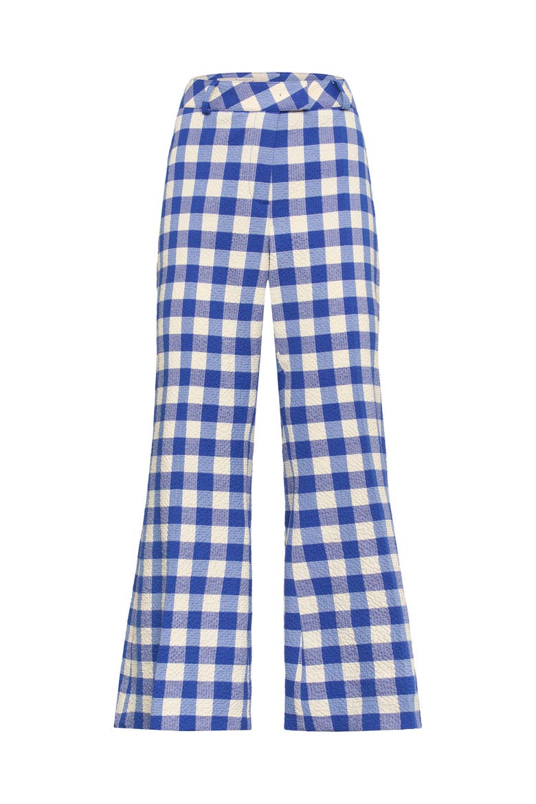 Vichy Trousers Ankle Lenght, Main, color, Blue / White
