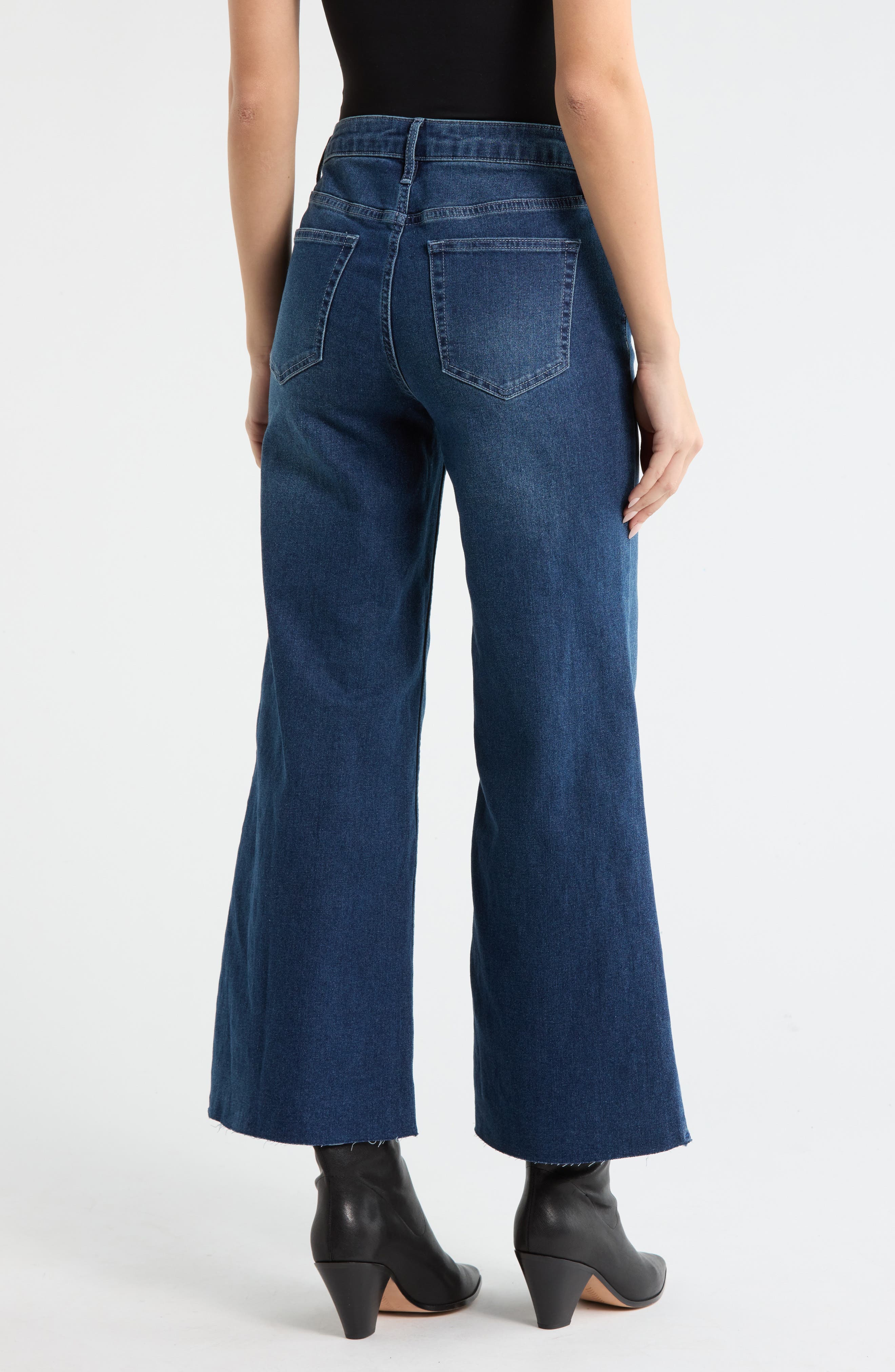 Retro Raw Hem Ankle Palazzo Jeans - image 2