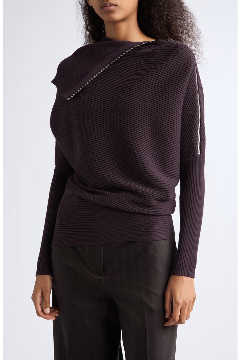 Leena Ribbed Dolman Sleeve Sweater, Main, color, BERRY PURPLE