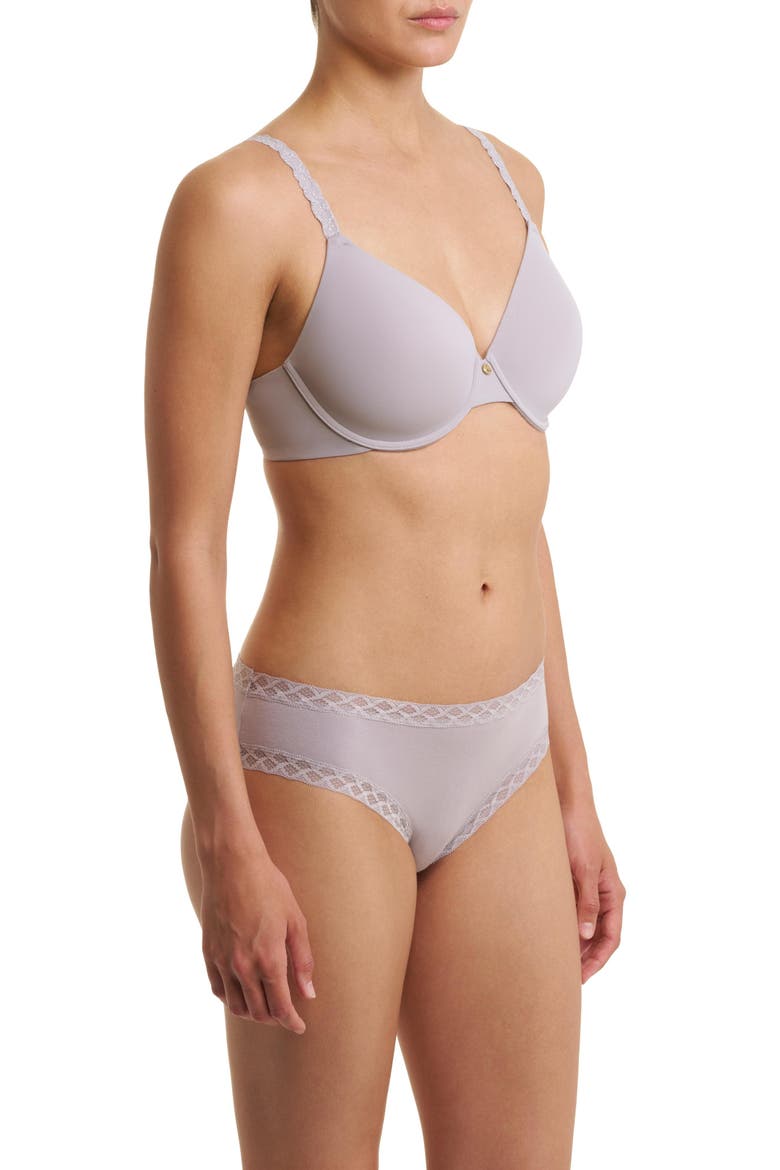 Pure Luxe Plunge Underwire T-Shirt Bra, Alternate, color, Luster/Silver