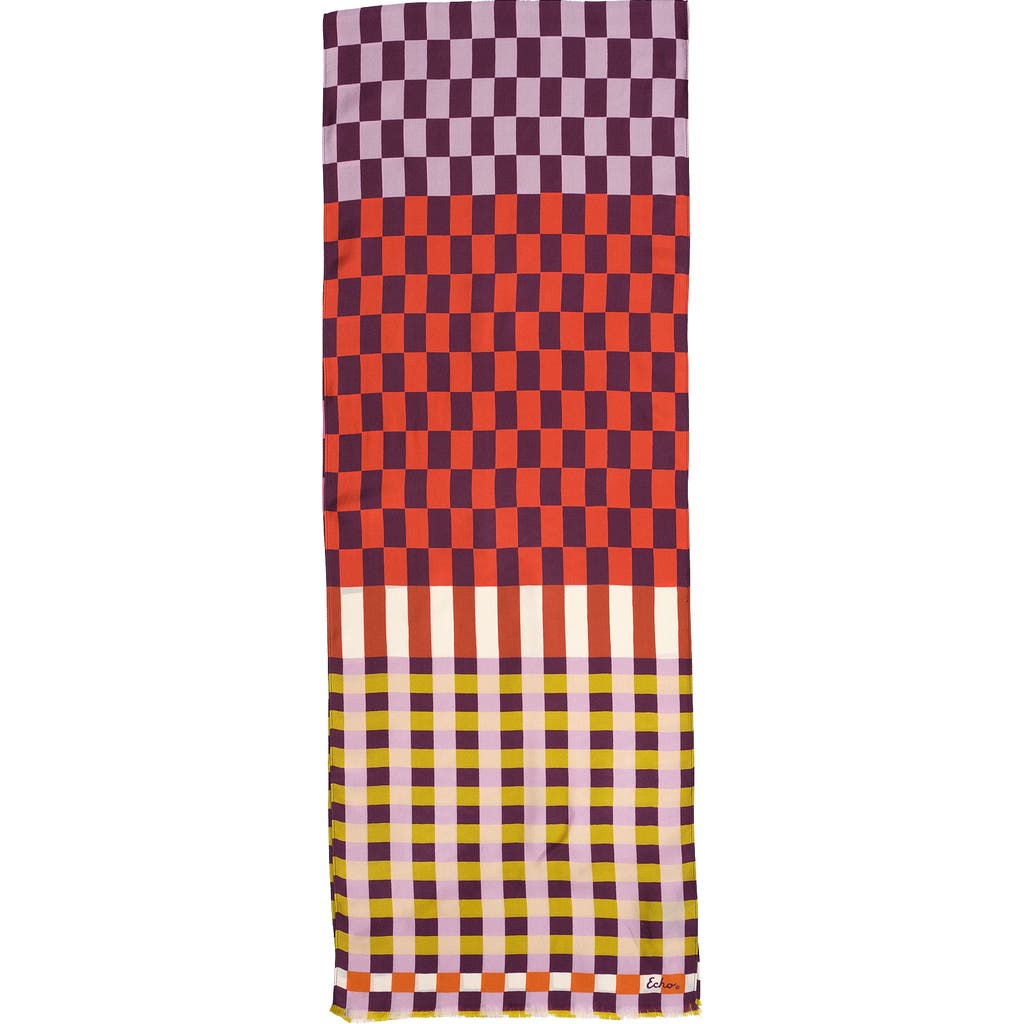 Echo Checks Checks Silk Oblong in Fig  product