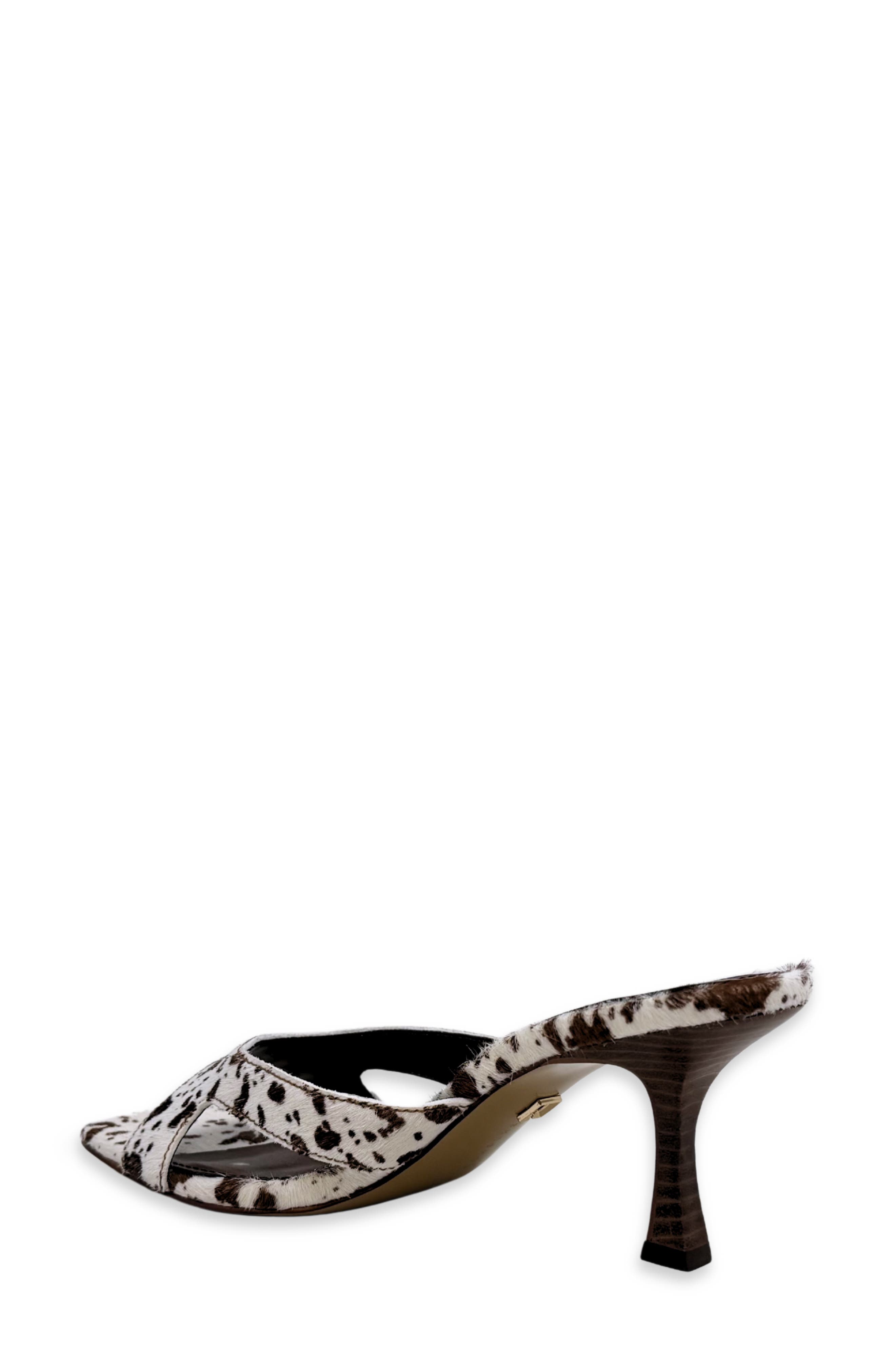 Fargo Slide Sandal, Alternate, color, COW PRINT CALF HAIR