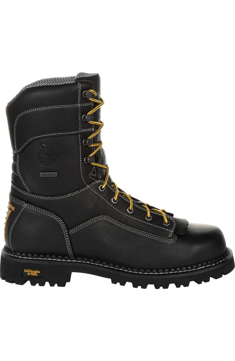 Georgia Boot Amp Lt Logger Composite Toe Waterproof Work Boot, Main, color, Black