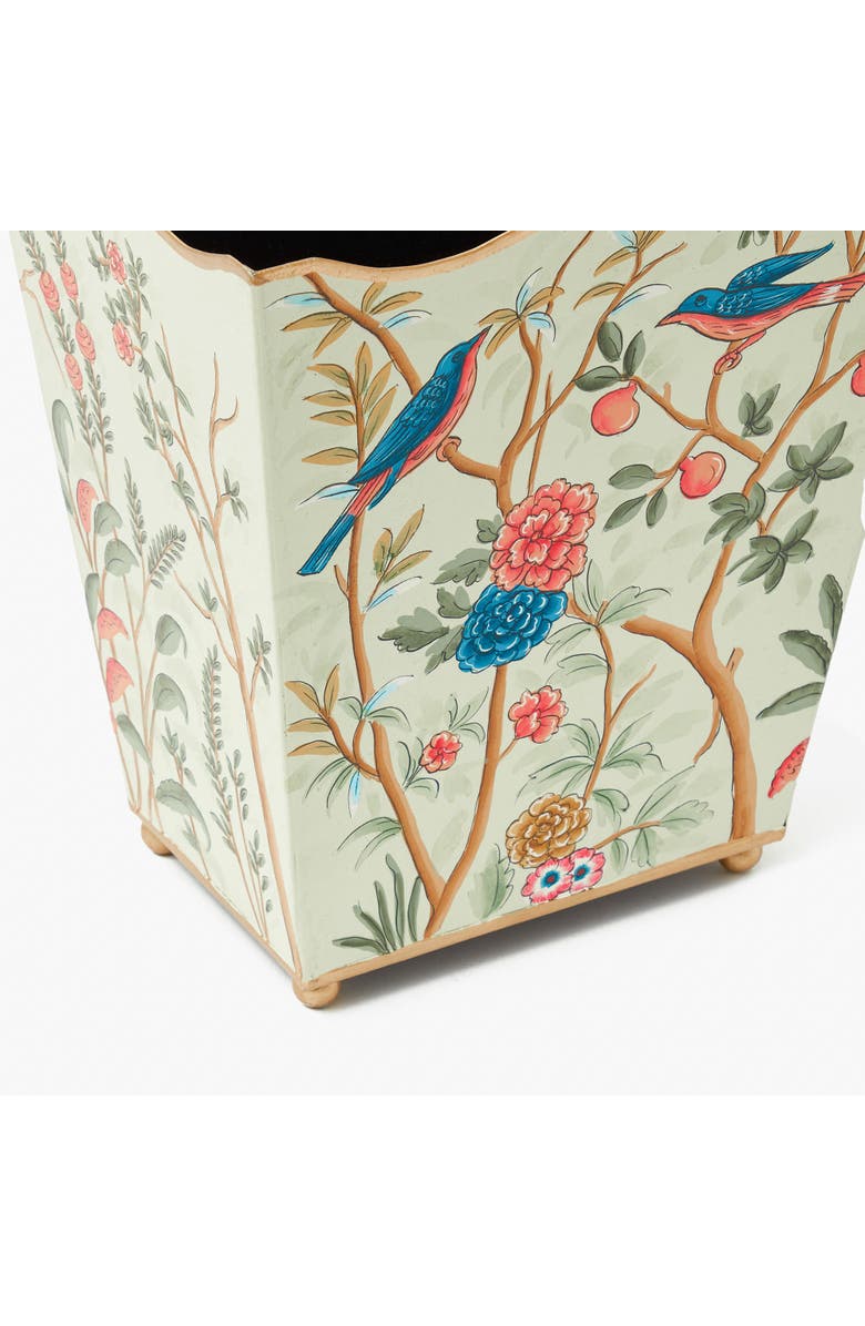 Mrs. Alice Chinoiserie Tole Waste Paper Bin, Alternate, color, Green