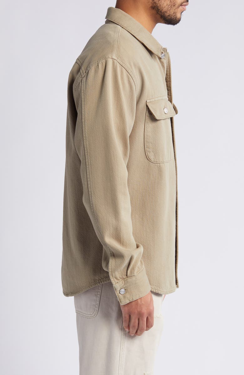 FRAME Textured Terry Overshirt, Alternate, color, Dark Beige