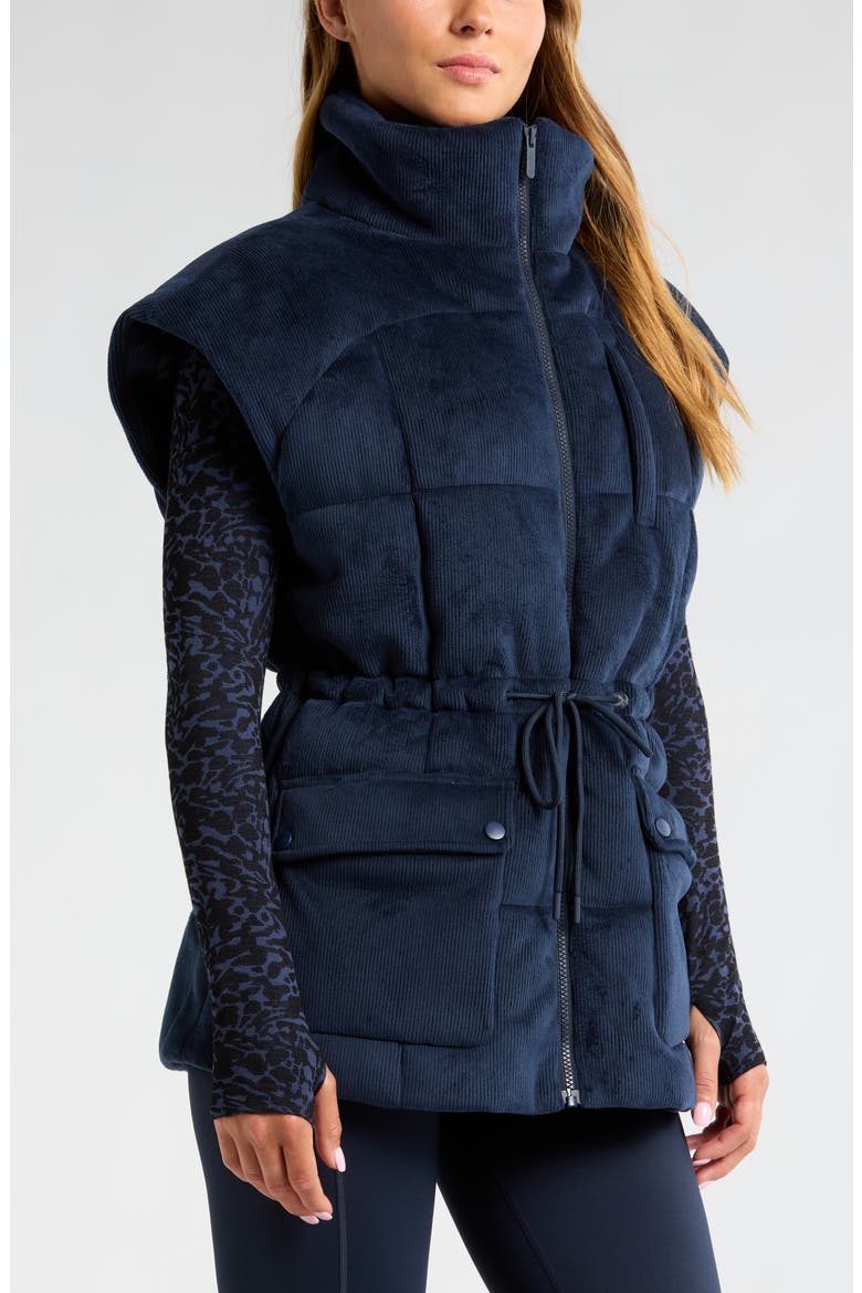 Corduroy Puffer Vest, Alternate, color, NAVY SAPPHIRE