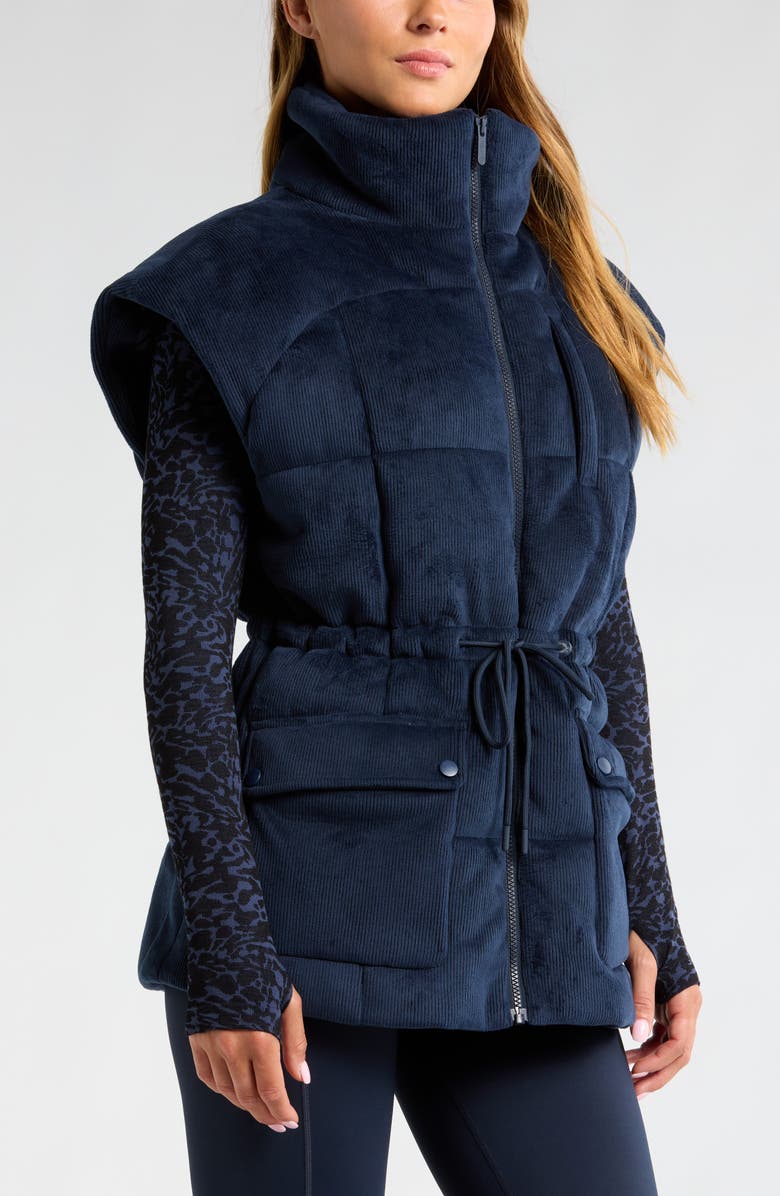 Zella Corduroy Puffer Vest, Alternate, color, 