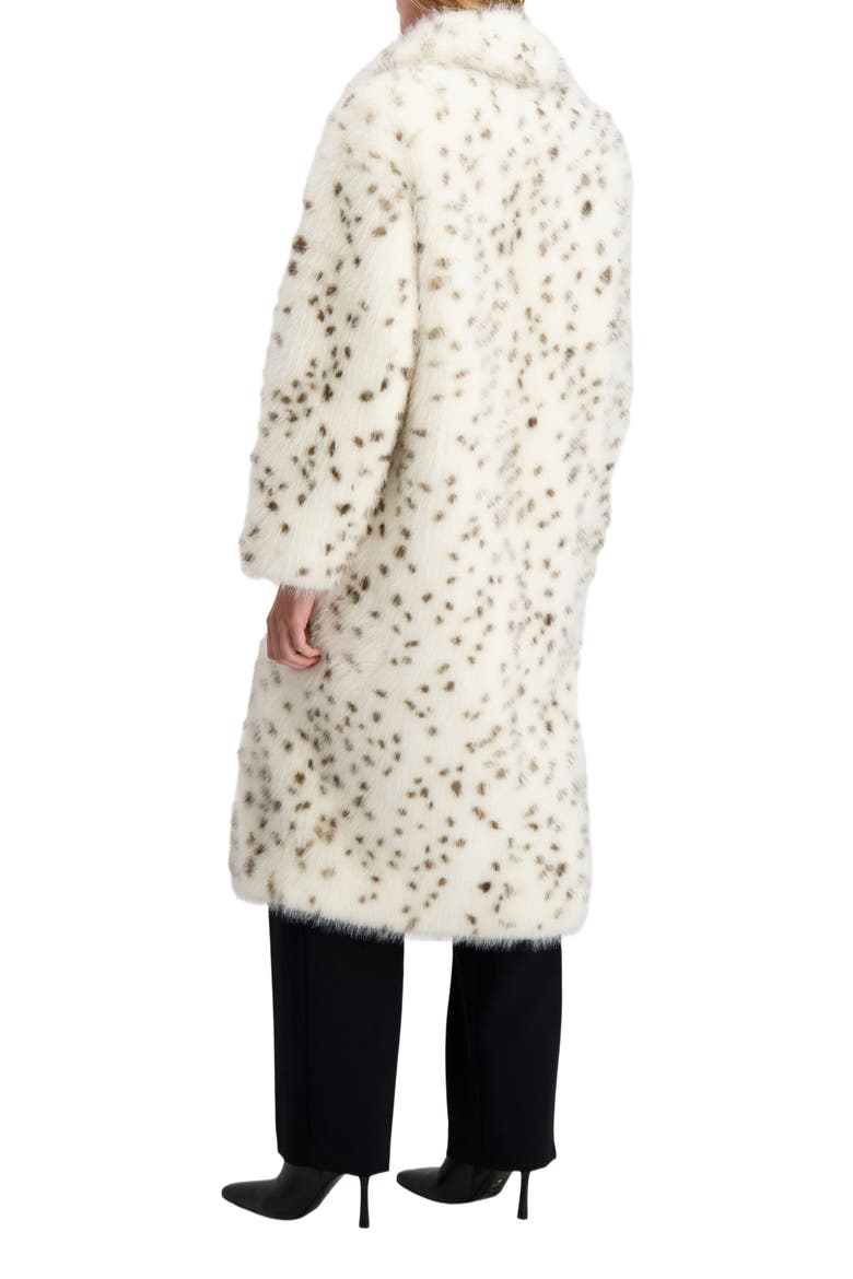 Fur-Free Fox (Faux Fur) Coat, Alternate, color, WHITE/BLACK SPOTTED