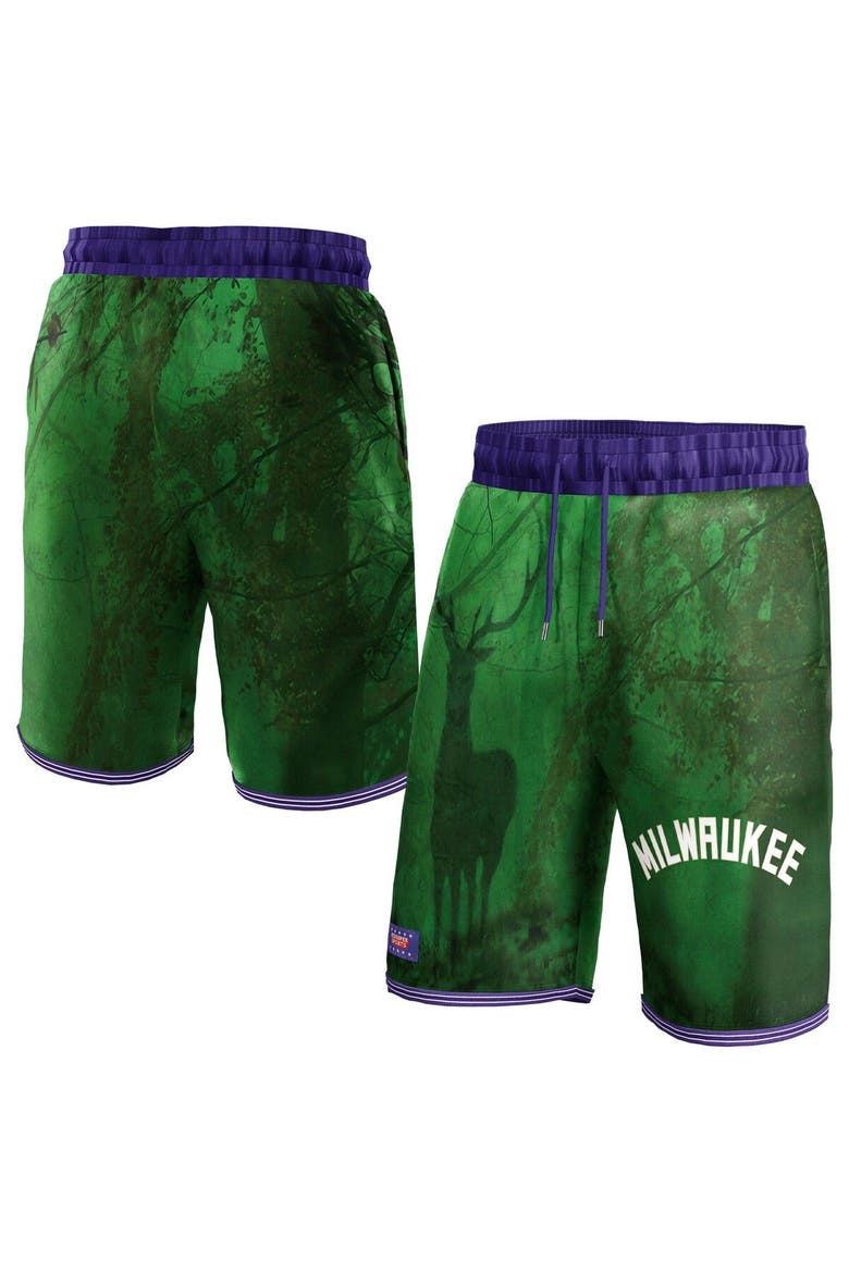 Unisex NBA & KidSuper Studios by Fanatics Green Milwaukee Bucks Hometown Shorts, Main, color, Green