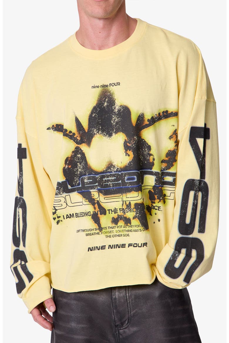 Bleeding Graphic Long Sleeve T-Shirt, Main, color, YELLOW