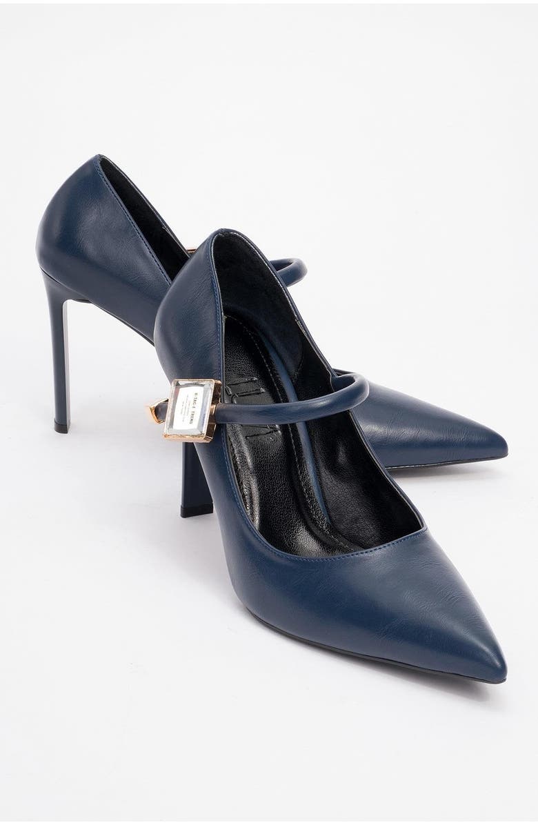 Prologue Shoes Pattaya Embellished Stiletto Pump, Alternate, color, Navy