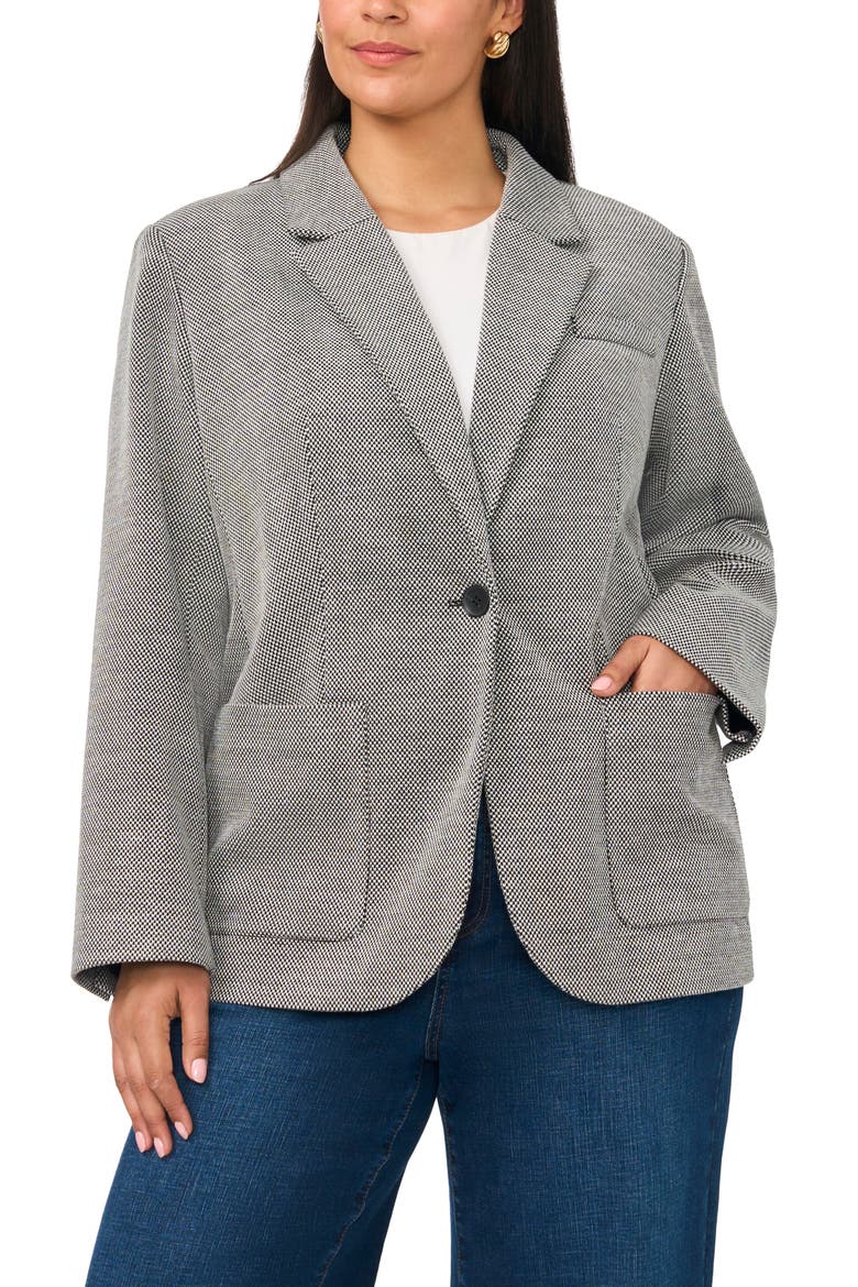 One-Button Blazer, Alternate, color, RICH BLACK
