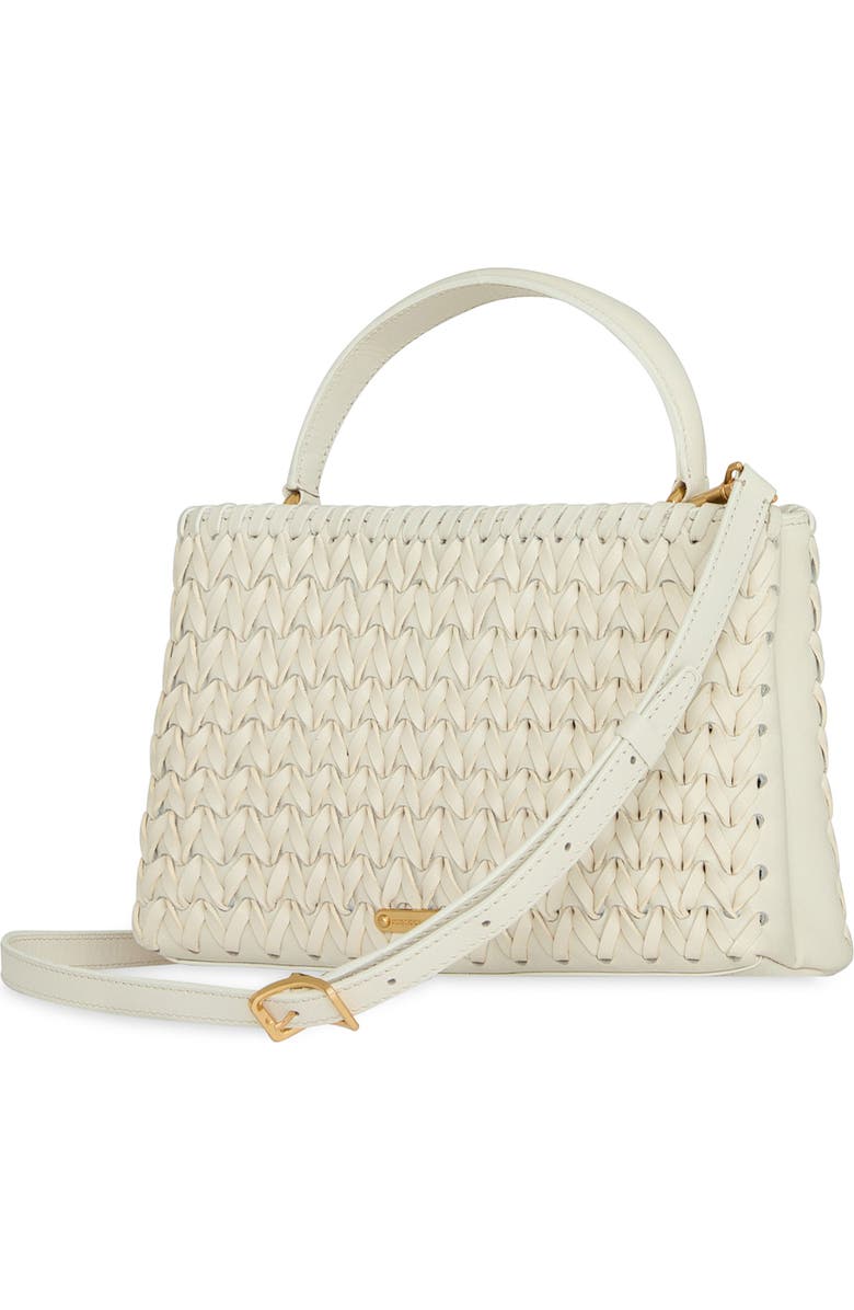 Rebecca Minkoff Megan Woven Top Handle Handbag, Alternate, color, Porcelain